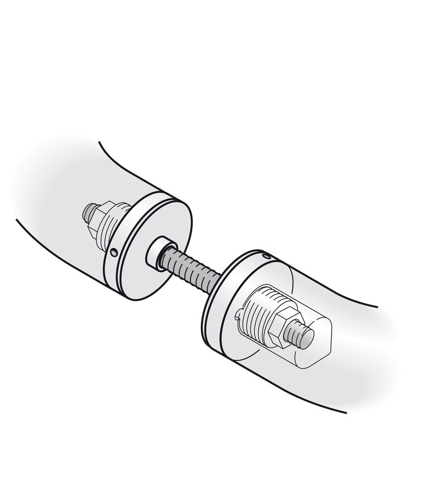 FSB Stoßgriff-Befestigung 05 0580, paarweise, für Griffmaß 25-40mm, Türstärke min. 8mm, Türstärke max. 10mm, edelstahl, matt