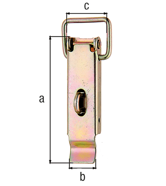 Kistenverschluss HELO mit Schlossöse, ohne Schließhaken, Stahl galvanisch gelb verzinkt