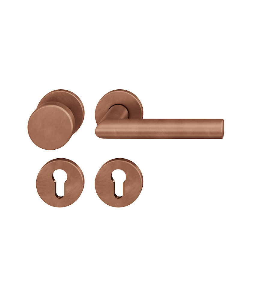 FSB Wechselgarnitur mit Rosetten 12 1076, rund, VK 8, 5, mit Nocken, Knopf 0829, Edelstahl