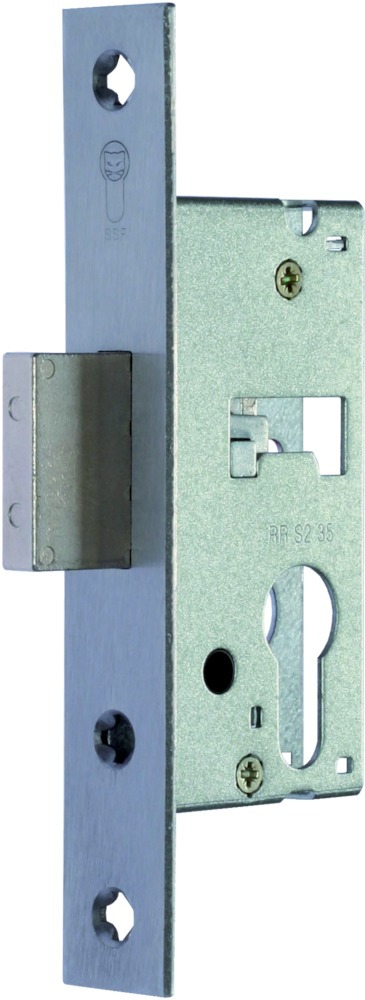Riegel-Einsteckschloss HELO 02 RSk, Flachstulp, Edelstahl