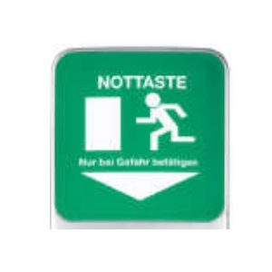 Fluchtwegschild GEZE für Nottaste Fluchtwegschild GEZE für Nottaste