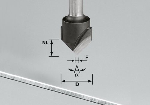 V-Nutfräser HW S8 D18-90°/Alu