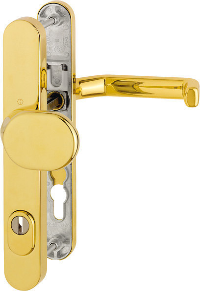 HOPPE Schutz-Wechselgarnitur Liverpool mit Schmalschild M86G/3359ZA/3357N/1313G, Messing