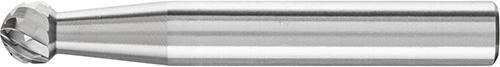 Hartmetall-Frässtift mit 6-mm-Schaft, Kugelform KUD, Zahnung 4