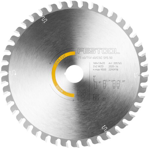 Kreissägeblatt WOOD FINE CUT HW 168x1,8x20 WD42