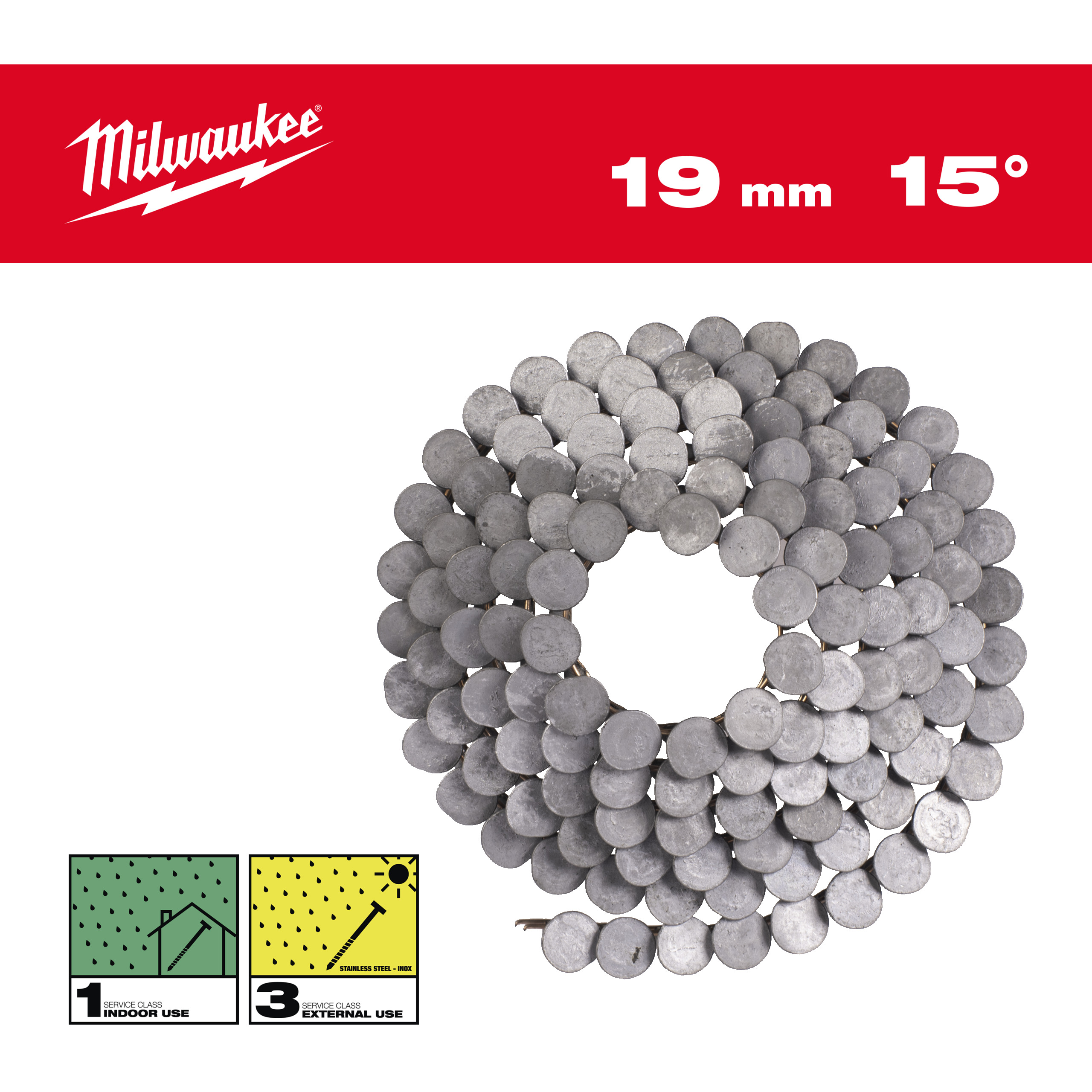 Milwaukee Coilnägel 3,05 mm Ringschaft feuerverzinkt, 15° für M18FRCN45