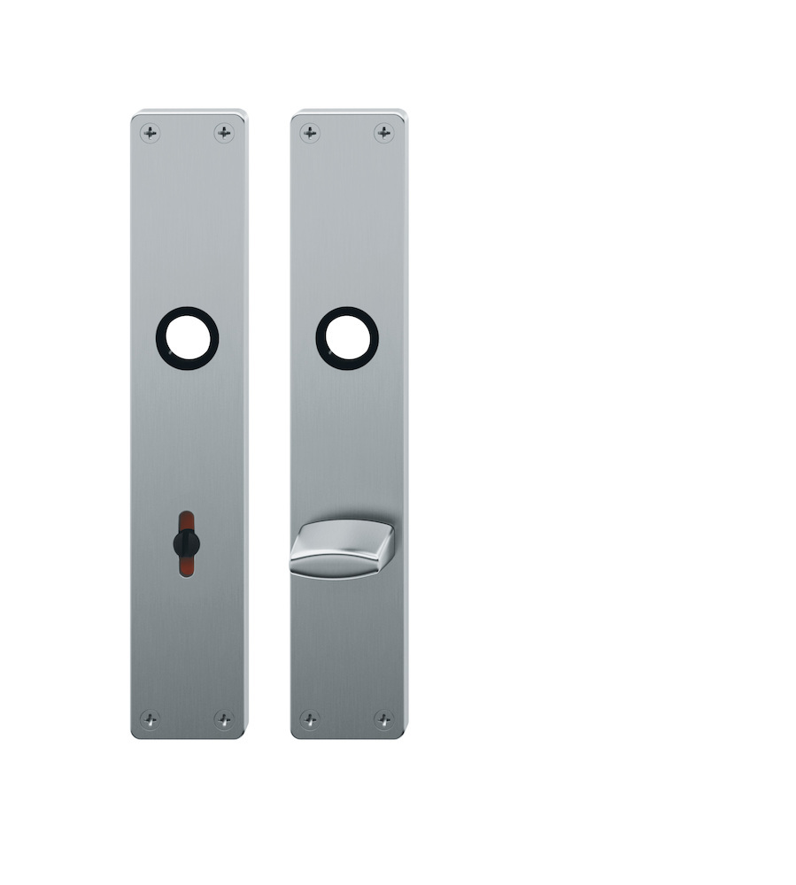 FSB Langschild 14 1410, innen, eckig, ohne Stütznocken, WC-Riegel, Entfernung 78mm, grau, edelstahl, fein matt