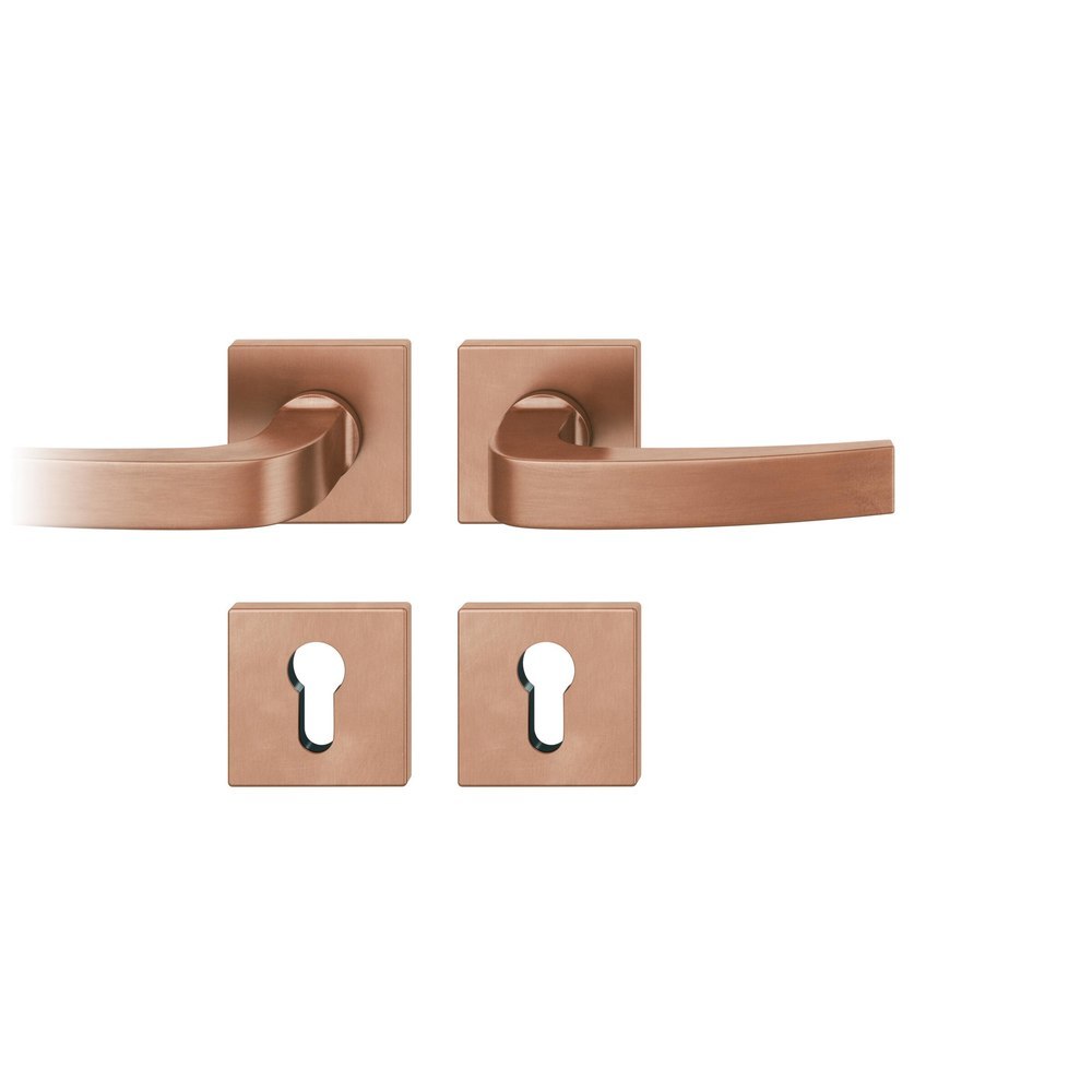 FSB FH Drückergarnitur mit Rosetten 76 1163, eckig, mit Nocken, VK 9, AGL3, Bronze