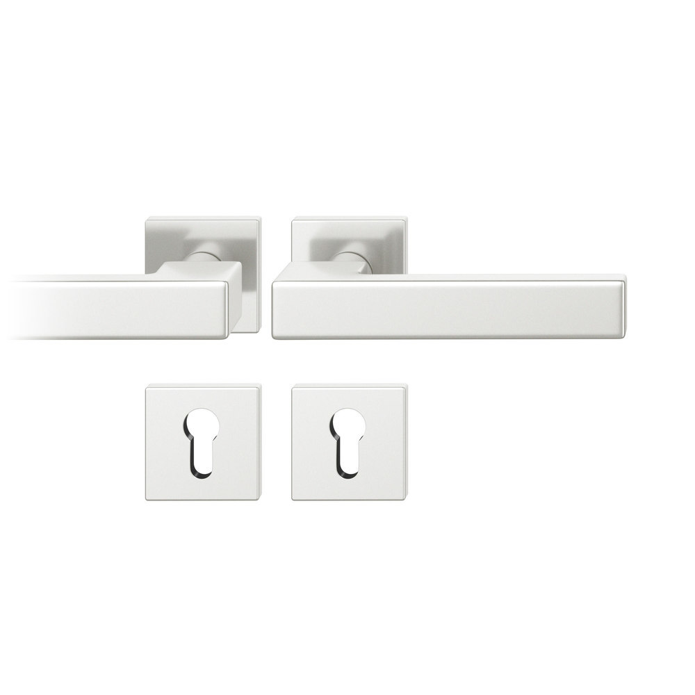 FSB FH Drückergarnitur mit Rosetten 76 1183, eckig, mit Nocken, VK 9, AGL3, Aluminium