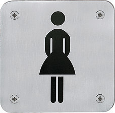 HOPPE OT-Hinweisschild, E665 Damen WC, edelstahl matt