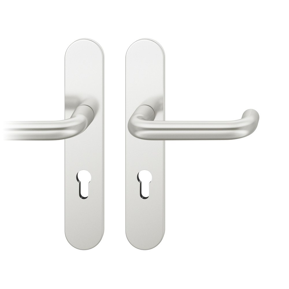 FSB FH Drückergarnitur mit Langschild 79 1070, oval, AGL3, Aluminium