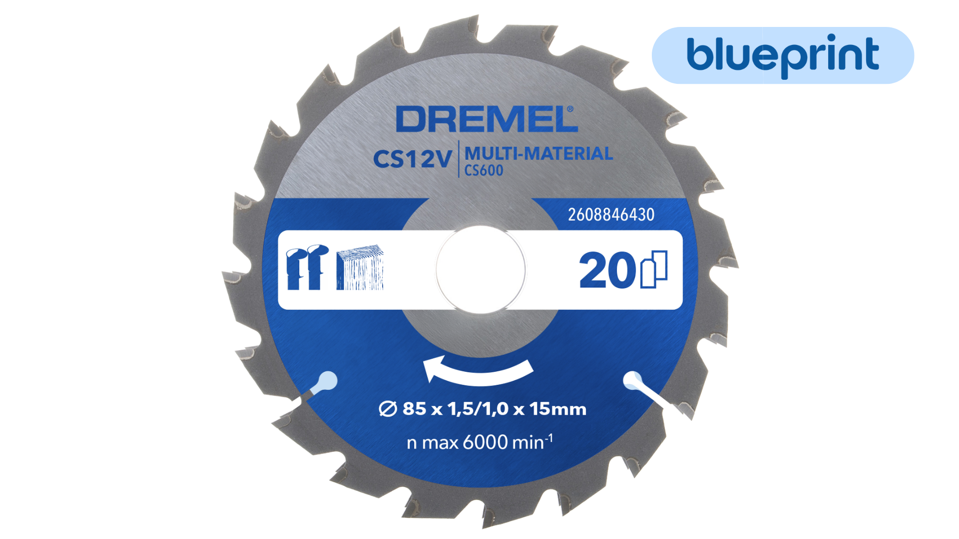 Produktbild, Sägeblatt, Zahnblatt, Kreissäge, Metallholz, Durchmesser 85mm