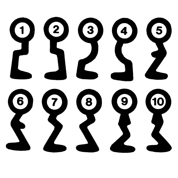 Schlüsselanhänger, Knoten, Ringe, Silhouette, Ziffern