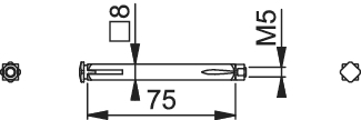 HOPPE efha Spreizstift, VK 8 mm, Eisen