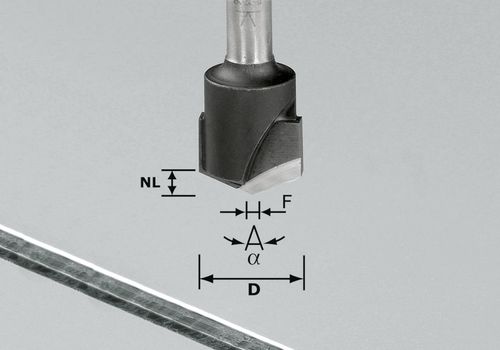 V-Nutfräser HW S8 D18-135°/Alu