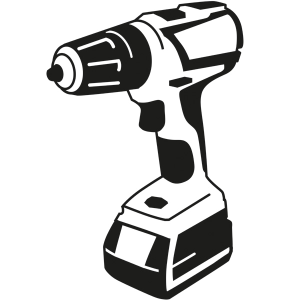 Maschinensymbole, Bohrer, Schraubendreher, Akkuschrauber, Werkzeug, Kraftwerkzeug
