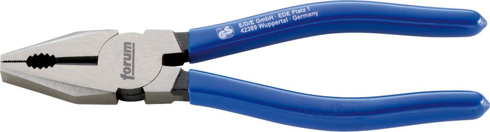 Kombizange, Kopf poliert, Griffe mit Kunststoff überzogen, Chrom-Vanadium-Stahl