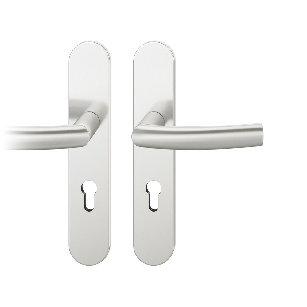 FSB Drückergarnitur mit Langschild 72 1107, oval, AGL3, Aluminium