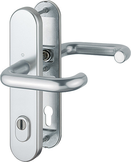 HOPPE FH AP Schutz-Drückergarnitur Paris mit Langschild FS-138F/3332ZA/3310, Aluminium