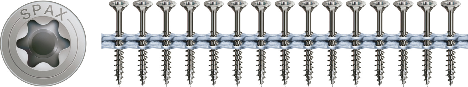 SPAX Universalschraube Edelstahl A2 magaziniert - Teilgewinde, Senkkopf, T-STAR plus, 4CUT