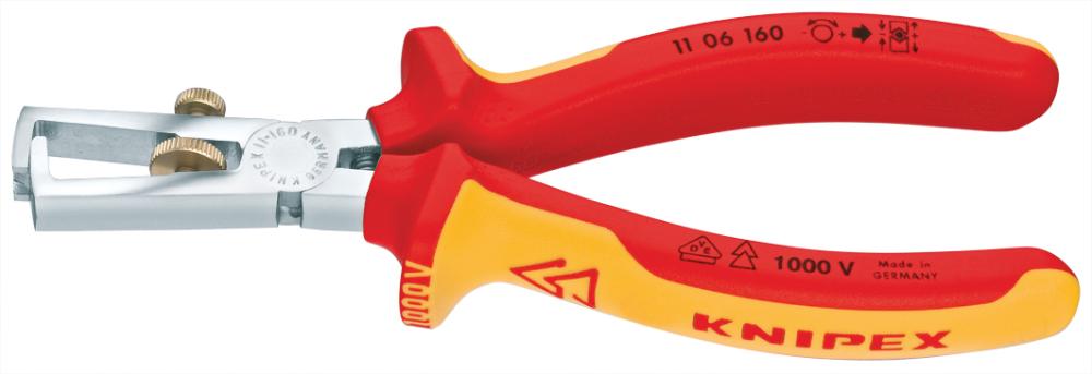 KNIPEX Abisolierzange  VDE mit Mehrkomponenten-Griffen 160mm qmm