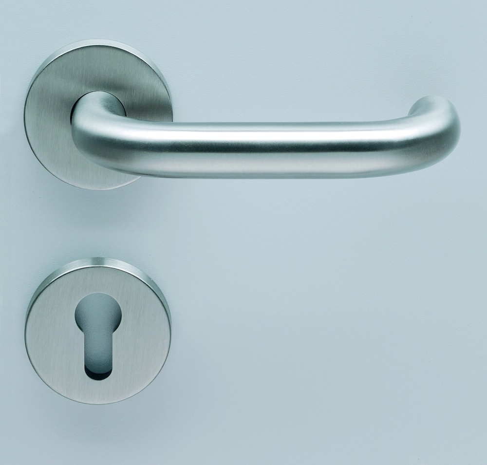 HELO Drückergarnitur mit Rosetten NB.ZG 100.14, rund, VK 8, Edelstahl