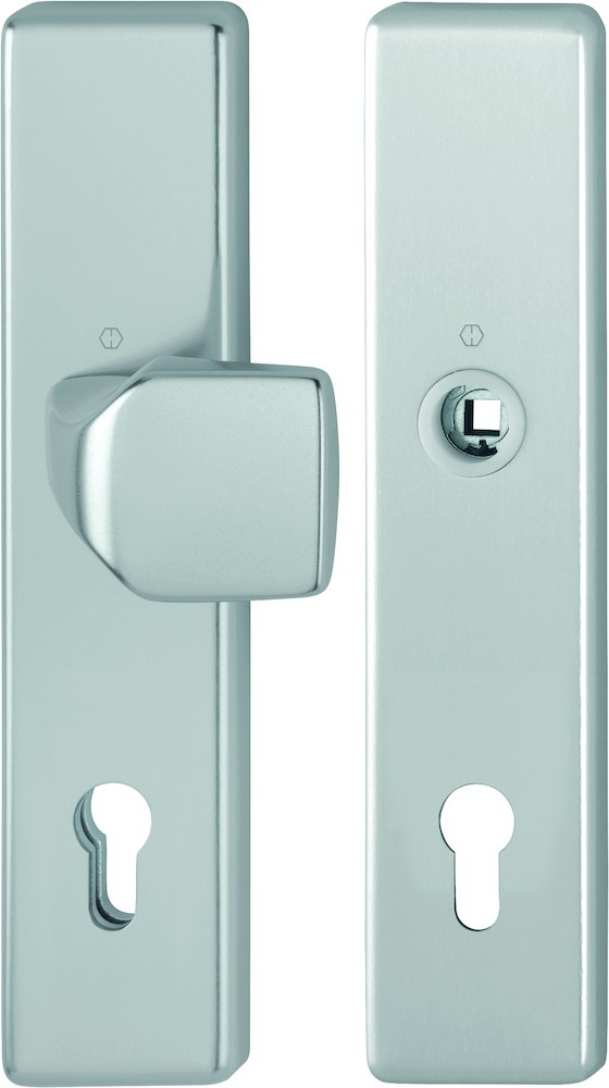 HOPPE Schutz-Wechselgarnitur mit Langschild 61G/2221/2210, ohne Lochteil, 8/10/92 mm, Aluminium