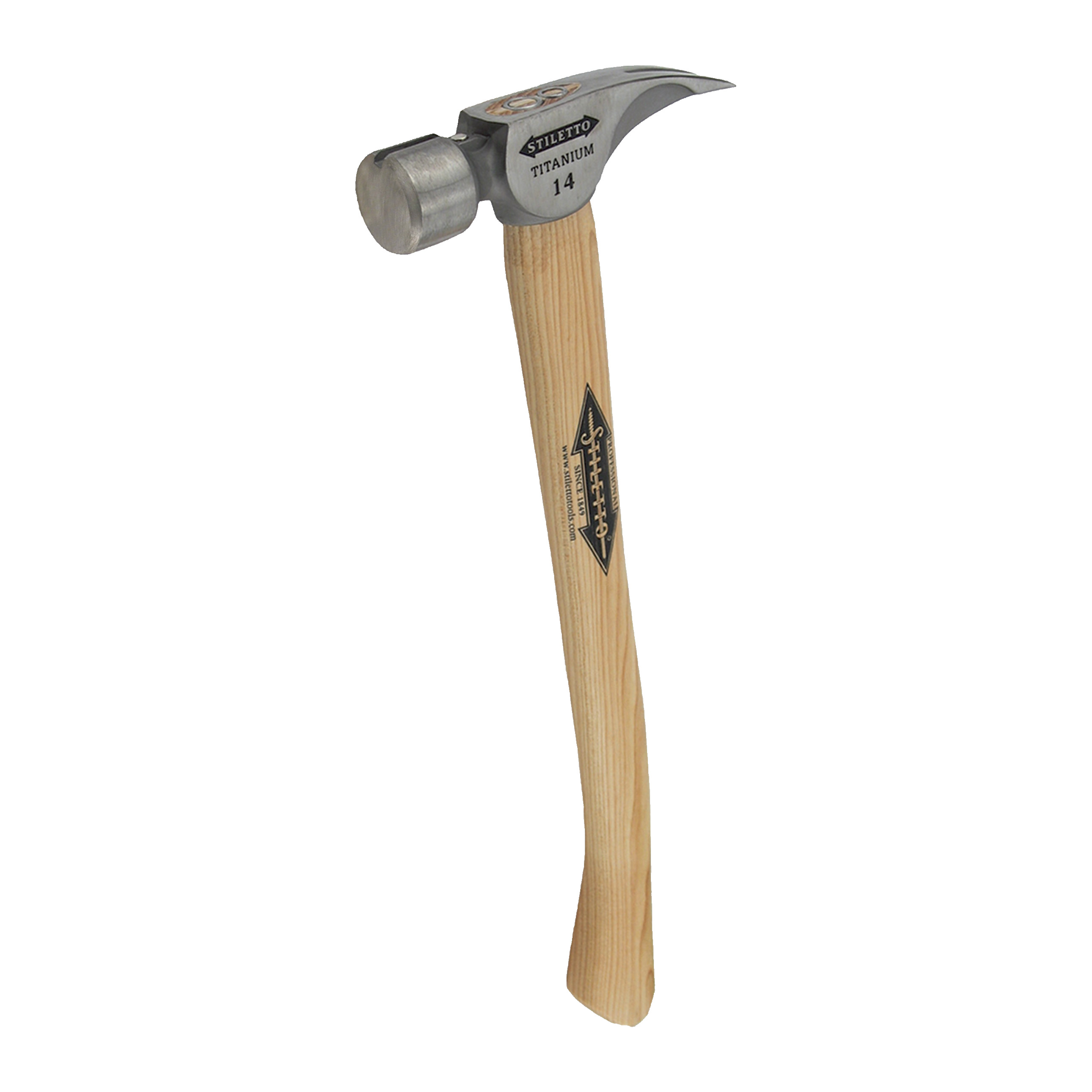 Milwaukee Klauenhammer Titan Ti14SC-H18, 457 mm lang, glatt Titanhammer mit Hickorystiel Stiletto