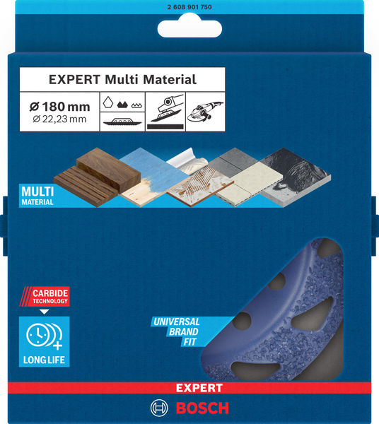 Bosch EXPERT Multi Material Carbide-Topfscheibe mittel, angeschrägt, 180&nbsp;mm, 22,23&nbsp;mm