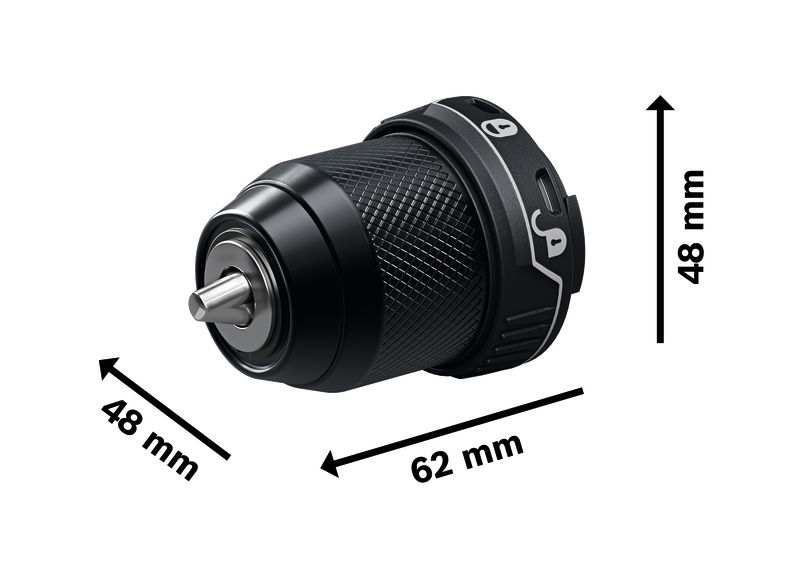 Bild der Produktabmessungen, Kardanbolzen, Klemmung, Adapter, Metall, Durchmesser 62mm