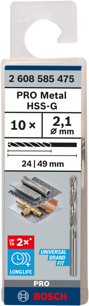 Bosch PRO Metal HSS-G Spiralbohrer, 1,3 x 16 x 38&nbsp;mm