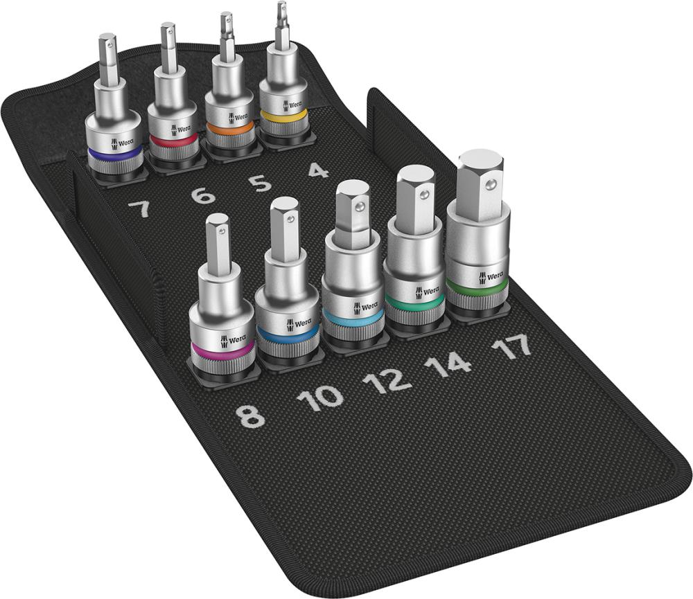 WERA Schraubendrehereinsatz-  Satz 1/2" Innensechskant mit Haltefunktion 9-teilig