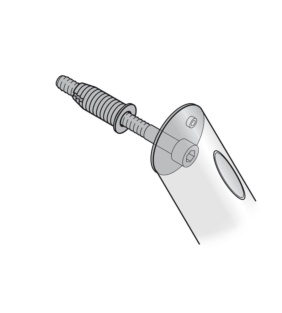 FSB Stoßgriff-Befestigung 05 0582, mit Gewindebuchse, für MHK-Türen, Stahl