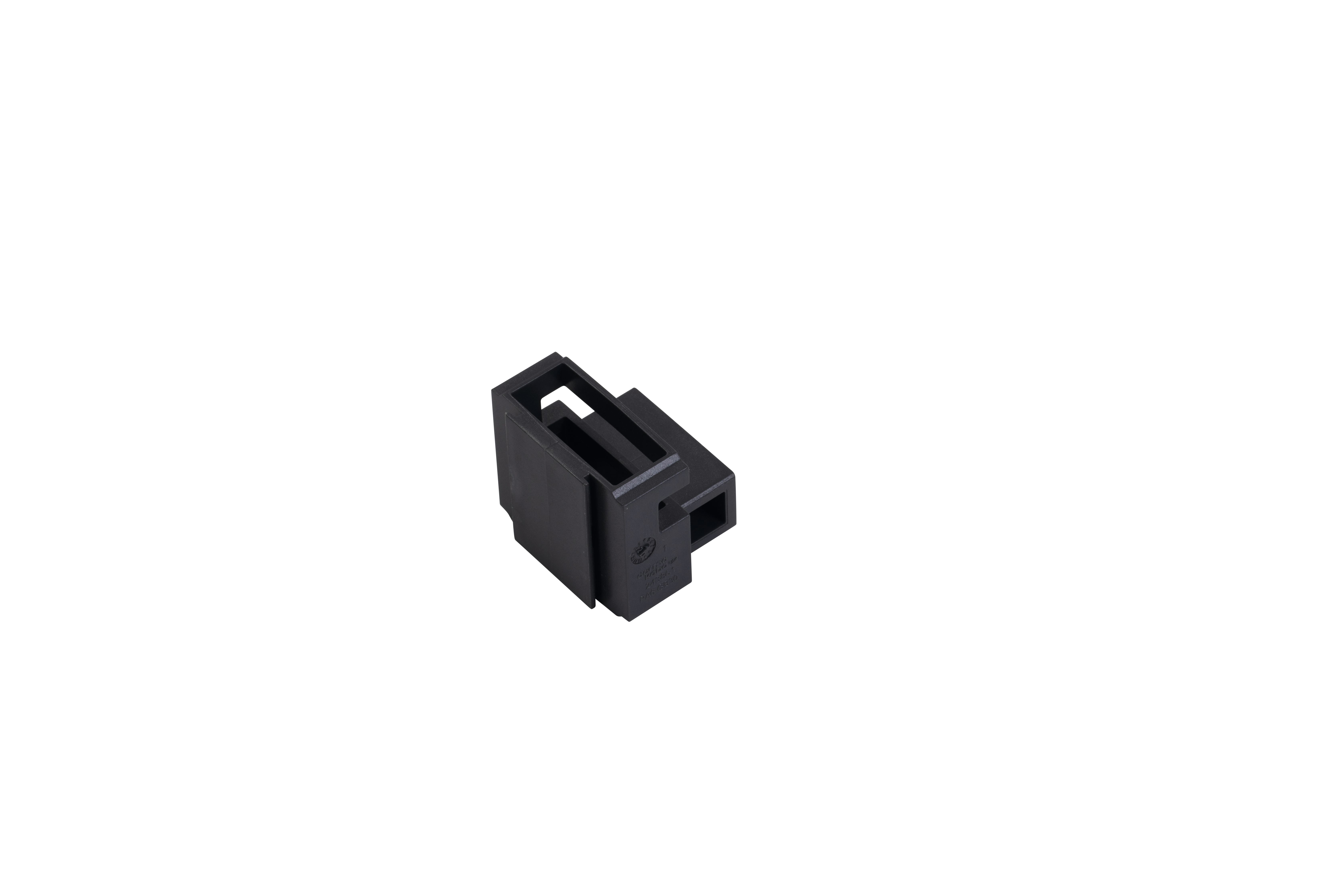 schwarzes Bauteil, elektrischer Stecker, rechterckte Schlitz, Kunststoffteil, kleines Modul