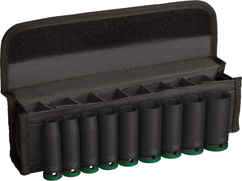 Bosch PRO Impact Socket Set, 1/2", tief, 9‑tlg.