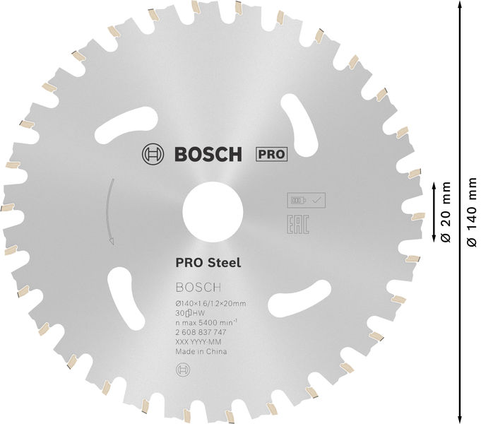 Bosch PRO&nbsp;Steel cordless Kreissägeblatt, 136 x 1,6 x 15,875&nbsp;mm