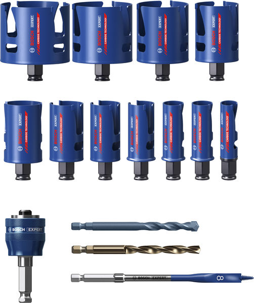 Bosch EXPERT Construction Material Power Change Plus-Lochsägen-Set, 15-teilig