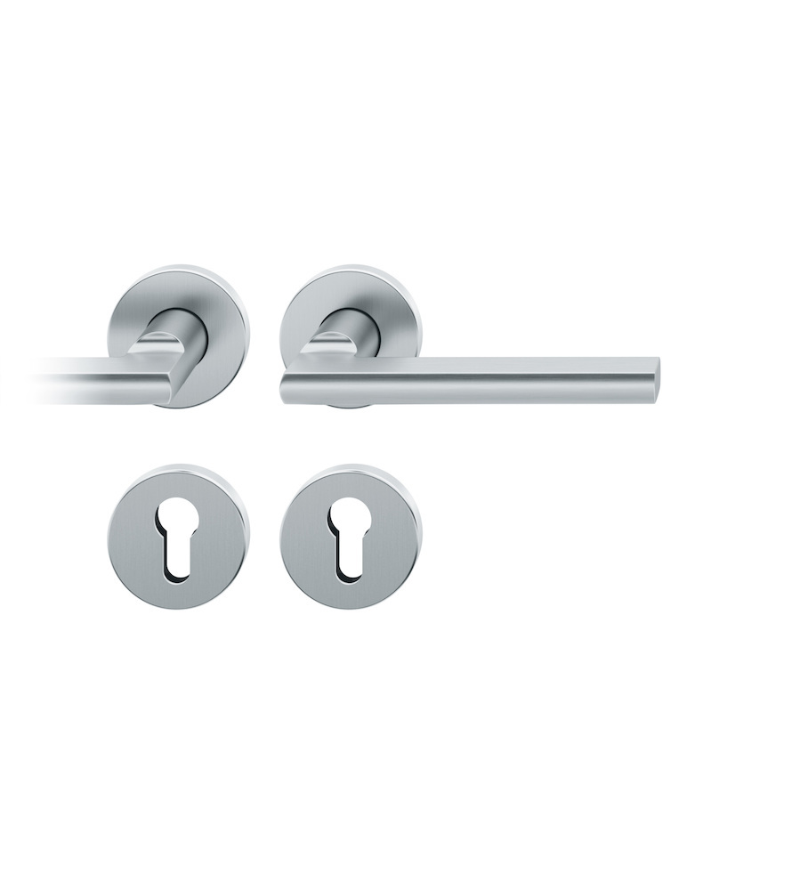 FSB FH Drückergarnitur mit Rosetten 76 1035, rund, mit Nocken, VK 9, AGL3, Edelstahl