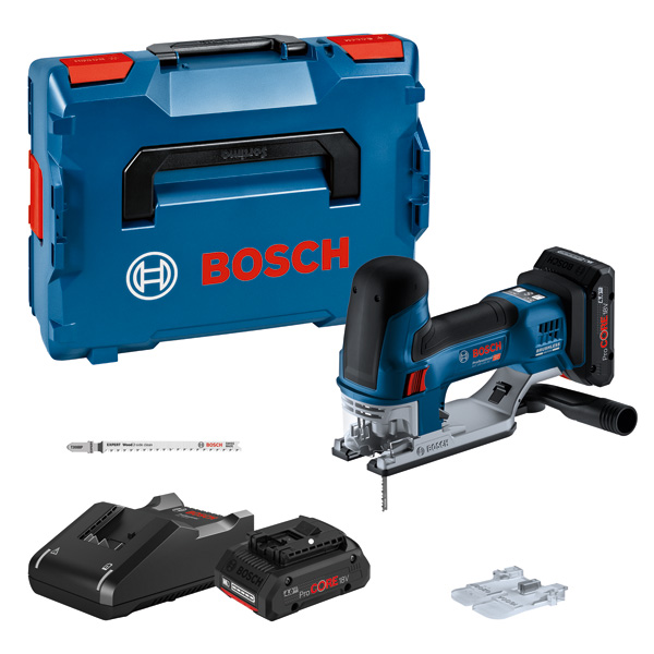 Bosch Akku-Stichsäge GST 18V-155 SC, 2 Akku Akku ProCORE18V 4.0Ah, Ladg. u. L-BOXX