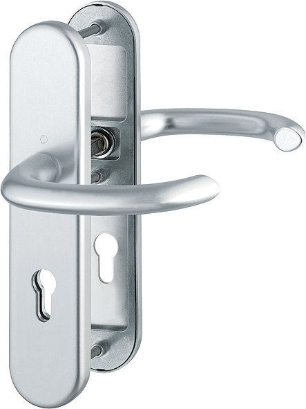 HOPPE FH Schutz-Drückergarnitur Marseille mit Langschild FS-1138F/3331/3310, Aluminium