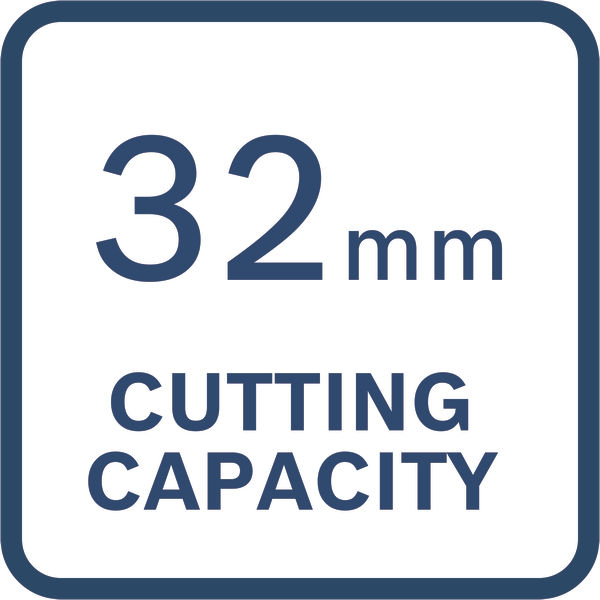 Symbol, 32 mm, cutting capacity, werkzeug, metall, messung
