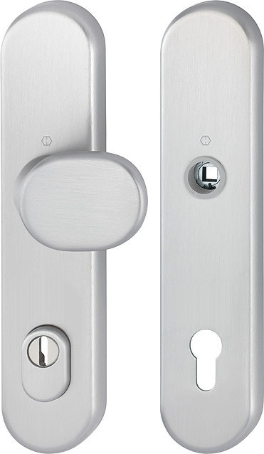 HOPPE Schutz-Wechselgarnitur mit Langschild 86G/3332ZA/3310, ohne Lochteil, ES1, 8/10/92 mm, Aluminium