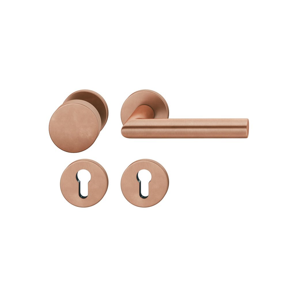 FSB Wechselgarnitur mit Rosetten 72 1076, AGL3, rund, VK 8 mm, Knopf 0802, Bronze