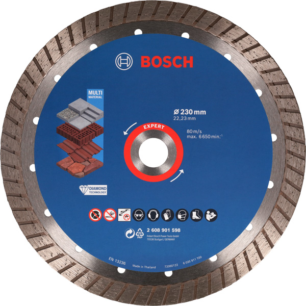 Bosch EXPERT MultiMaterial Diamanttrennscheiben, 230 x 22,23 x 2,4 x 15&nbsp;mm