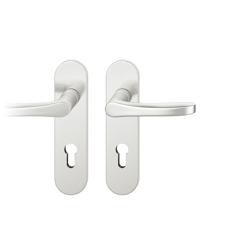 FSB FH Drückergarnitur mit Kurzschild 76 1106, AGL 3, Aluminium