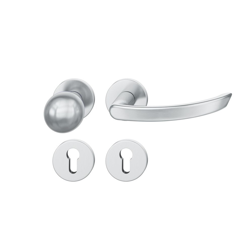 FSB Wechselgarnitur mit Rosetten 12 1119, Knopf 0 802, VK 8, rund, Edelstahl