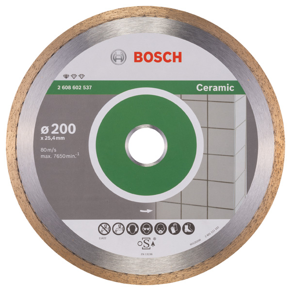 Bosch Diamanttrennscheibe Standard for Ceramic, 200 x 25,40 x 1,6 x 7 mm