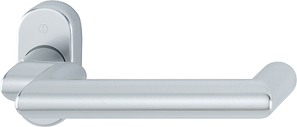 HOPPE FH-Drücker-Halbgarnitur ohne Schlüsselrosette Rotterdam FS-1401GF2/55, Aluminium