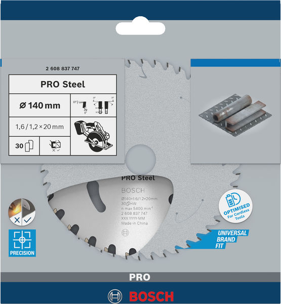 Bosch PRO&nbsp;Steel cordless Kreissägeblatt, 136 x 1,6 x 15,875&nbsp;mm