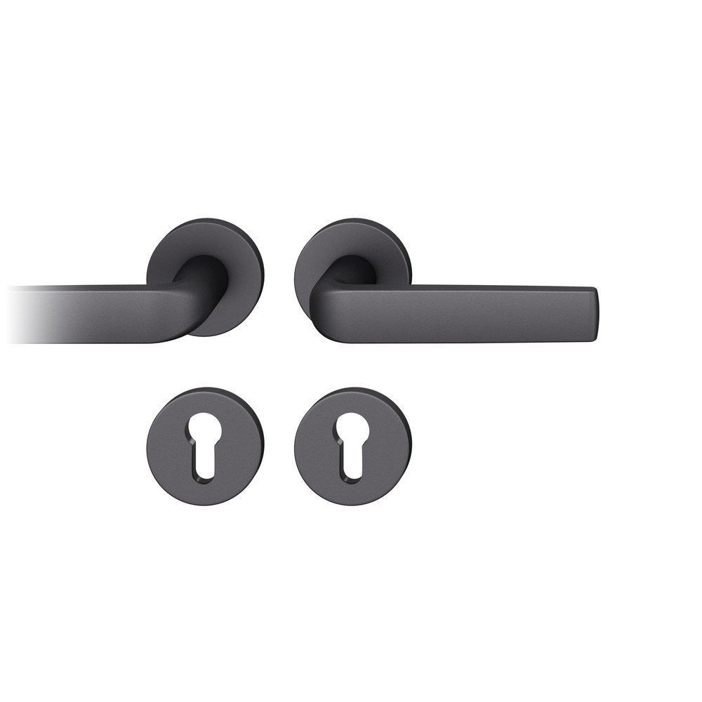 FSB Drückergarnitur mit Rosetten 12 1267, ASL, rund, VK 7 mm, mit Nocken, Aluminium